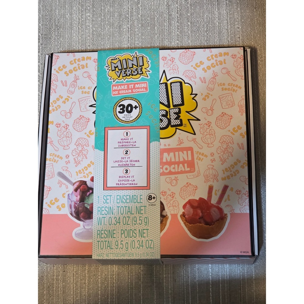 MGA's Miniverse Make It Mini Ice Cream Social DIY Resin Kit 30+ Pieces